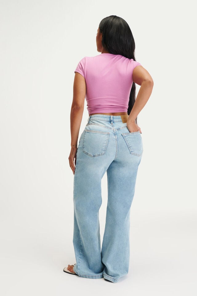 Cotton On Curvy Stretch Wide Jean Cassette Blue