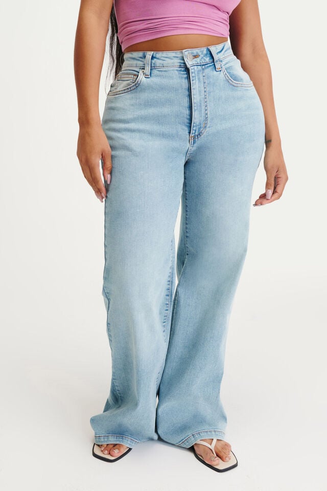 Cotton On Curvy Stretch Wide Jean Cassette Blue