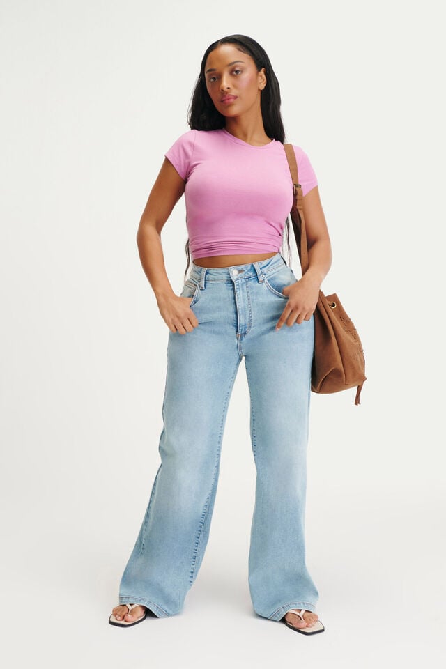 cotton on Curvy Stretch Wide Jean cassette blue