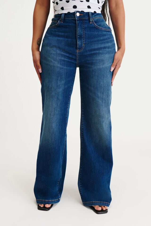 Cotton On Curvy Stretch Wide Jean Mandy Blue