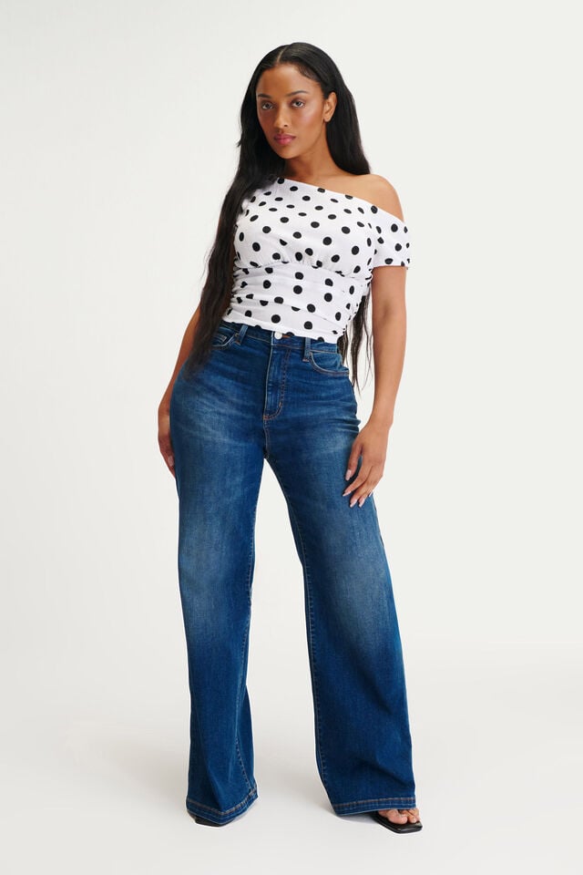 cotton on Curvy Stretch Wide Jean mandy blue