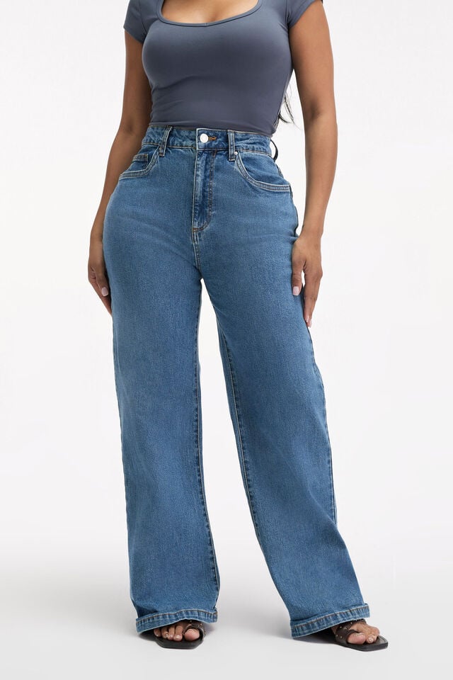 Cotton On Curvy Stretch Wide Jean Sea Blue