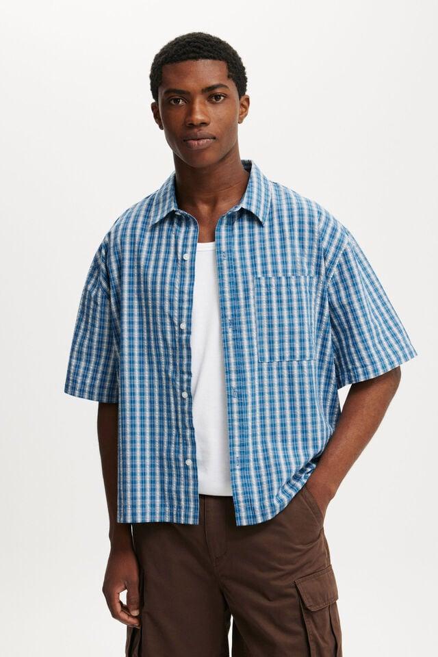 cotton on Darcy Short Sleeve Shirt blue grid check