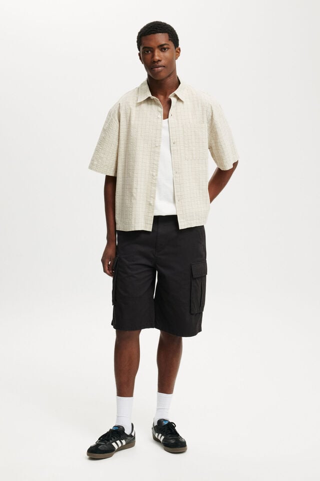 Cotton On Darcy Short Sleeve Shirt Bone Grid Check