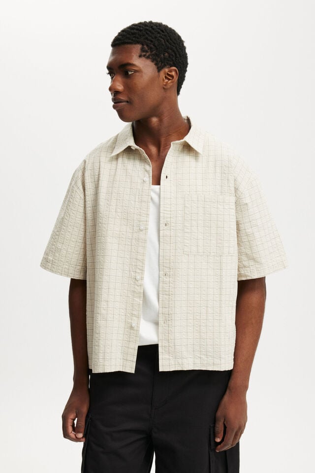 cotton on Darcy Short Sleeve Shirt bone grid check