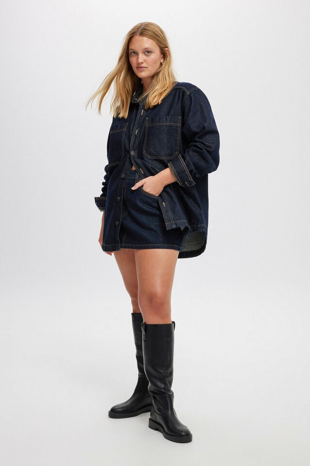 Cotton On Denim Mini Skirt Indigo