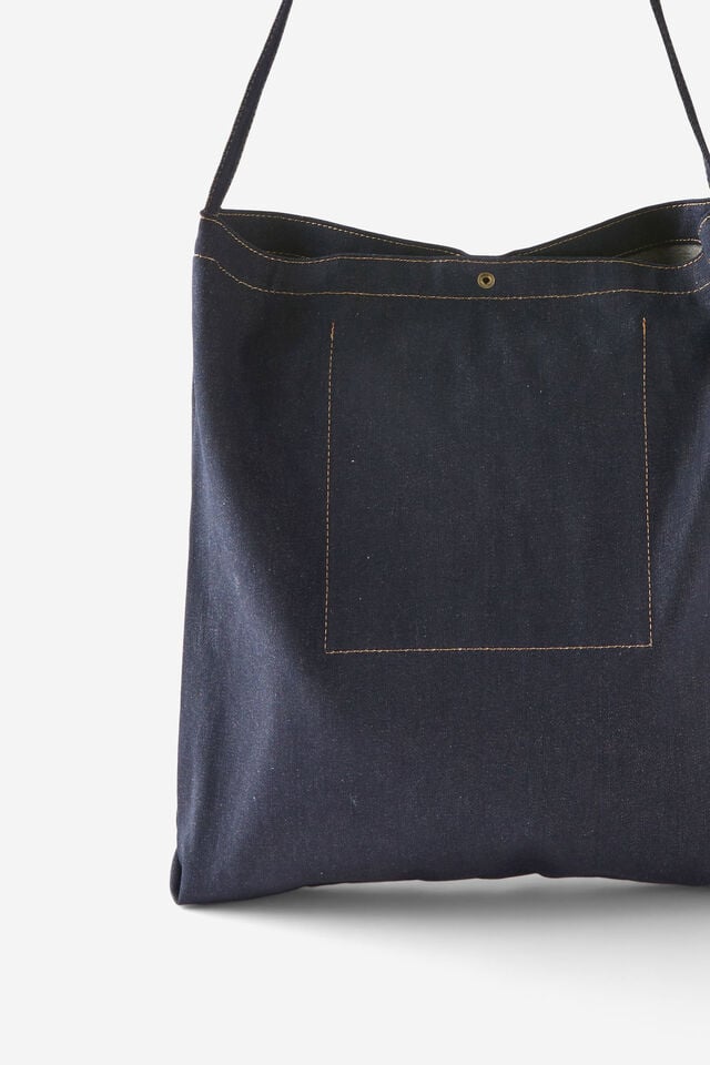 Cotton On Denim Tote Bag Indigo Denim