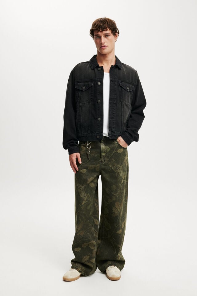 Cotton On Denim Trucker Jacket Y2k Washed Black