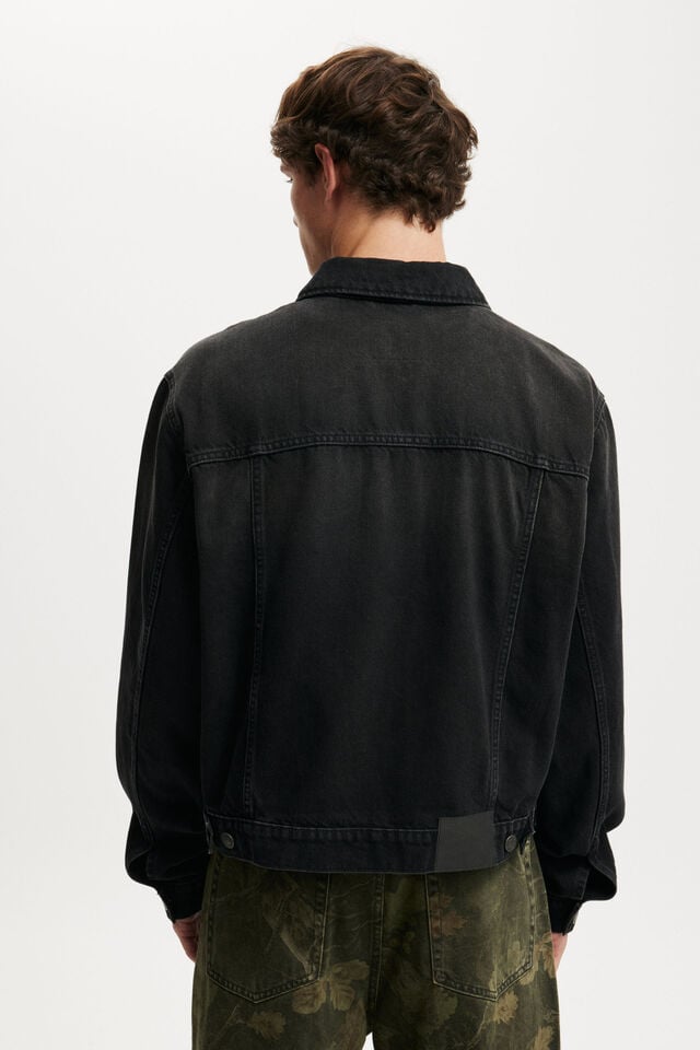 Cotton On Denim Trucker Jacket Y2k Washed Black