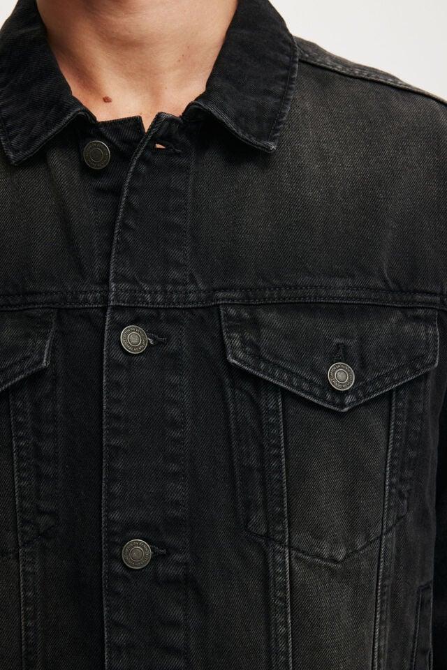 Cotton On Denim Trucker Jacket Y2k Washed Black