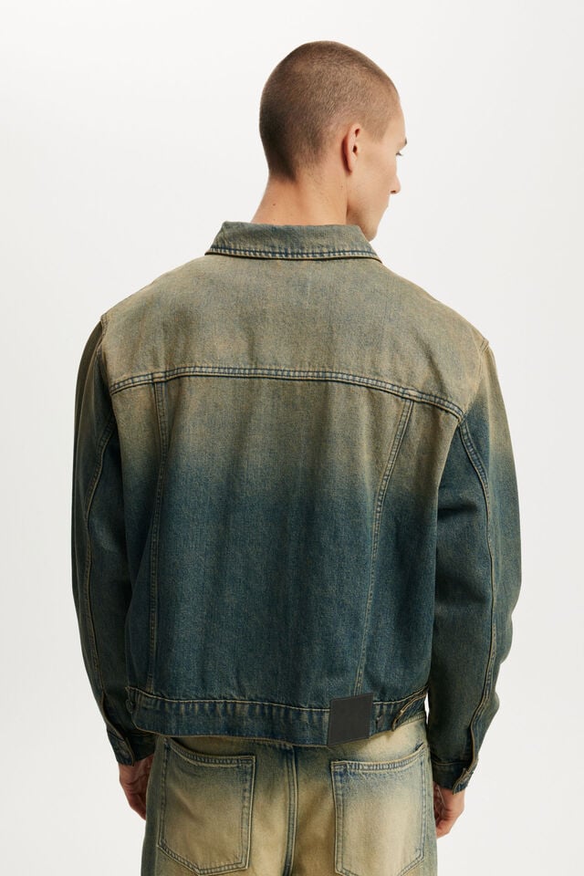 Cotton On Denim Trucker Jacket Y2k Washed Blue