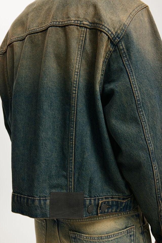 Cotton On Denim Trucker Jacket Y2k Washed Blue