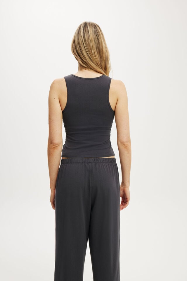 Cotton On Departure Lounge Scoop Tank Ebony