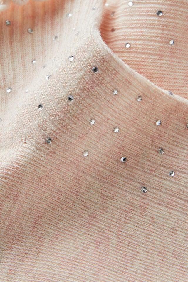 Cotton On Diamante Frill Ankle Sock Pink