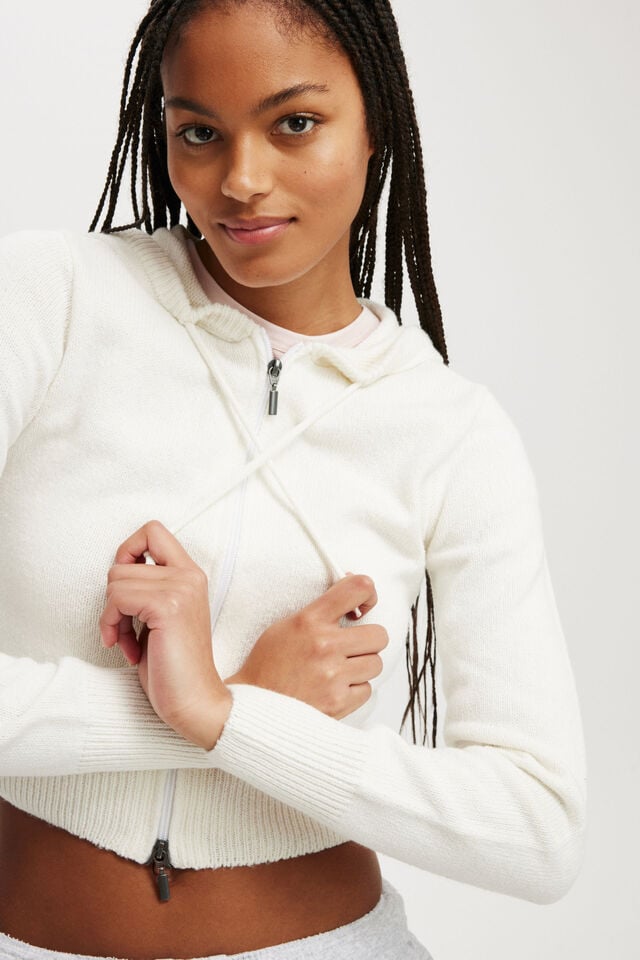 Cotton On Double Zip Hoodie Porcelain