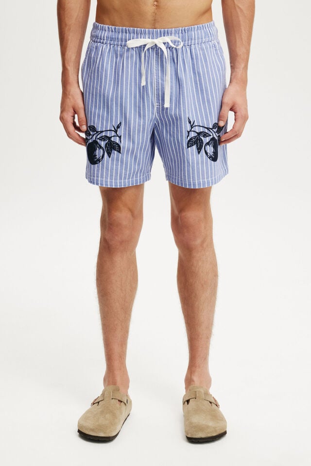 Cotton On Easy Short Lavender Fruits Stripe