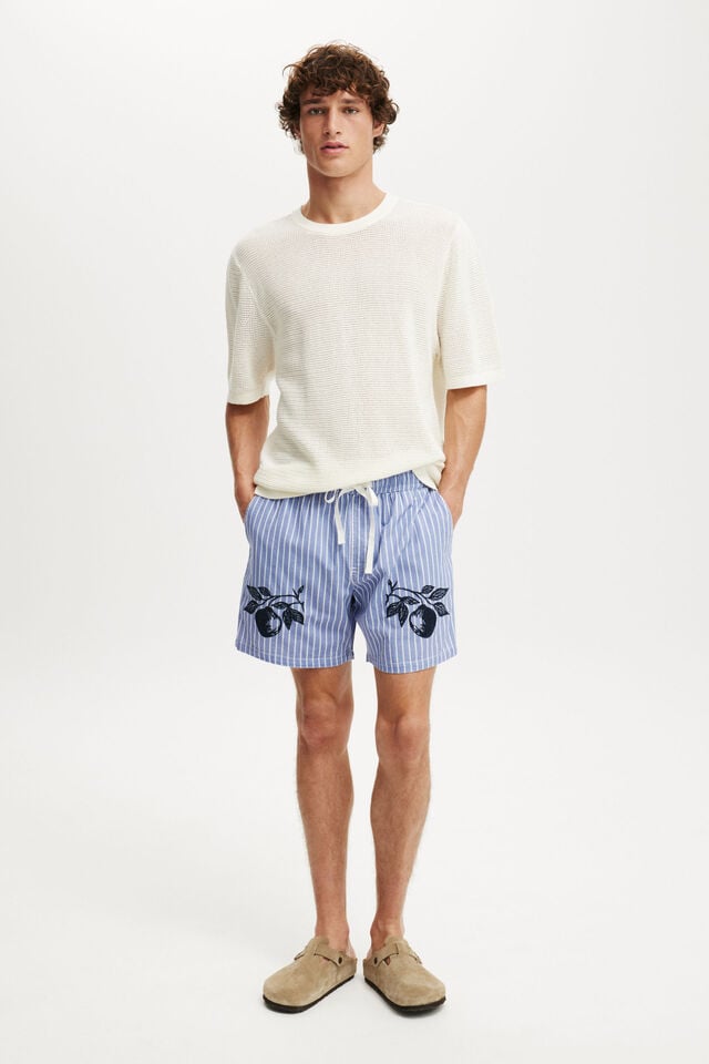 Cotton On Easy Short Lavender Fruits Stripe