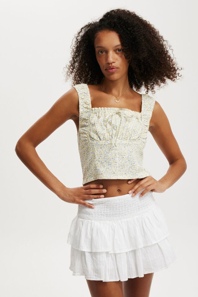 cotton on Ella Corset Top isabelle floral lemon