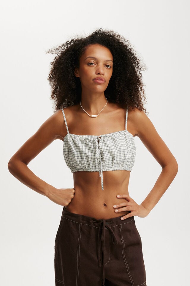 cotton on Emily Micro Top micro check seersucker