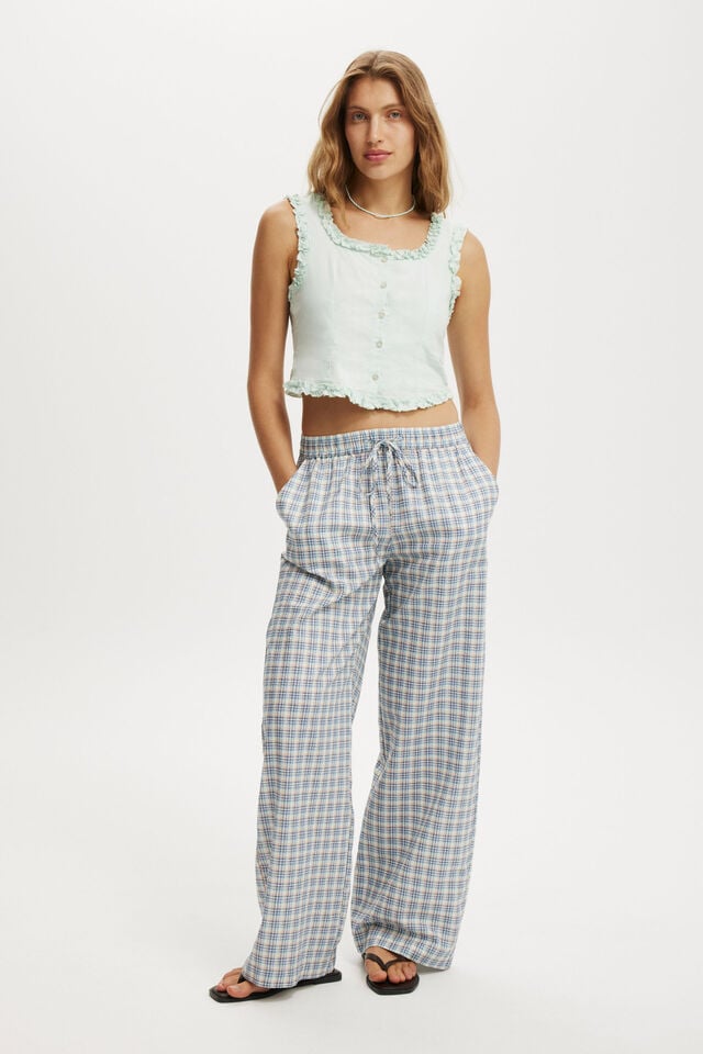 Cotton On Emily Ruffle Top Powder Green