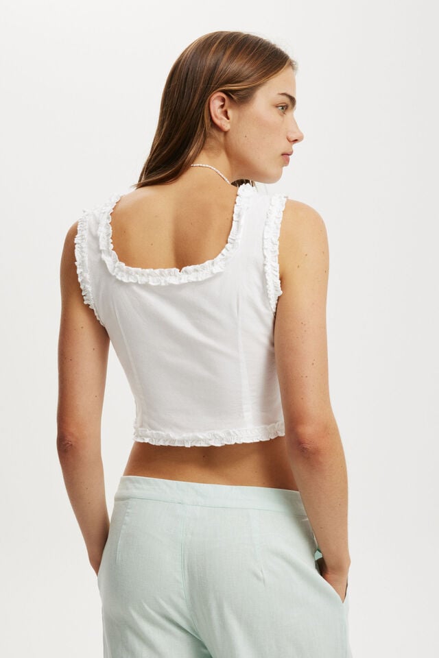 Cotton On Emily Ruffle Top White