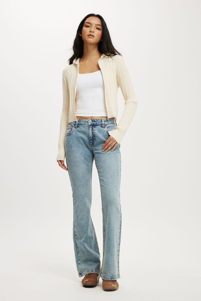 Cotton On Everfine Double Zip Up Hoodie Porcelain