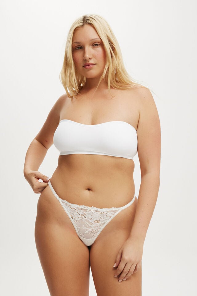 Cotton On Everyday Lace Tanga Thong Brief Cream