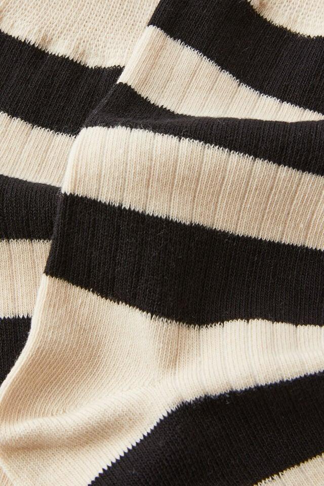 Cotton On Fashion Sock Bone/black Big Stripe