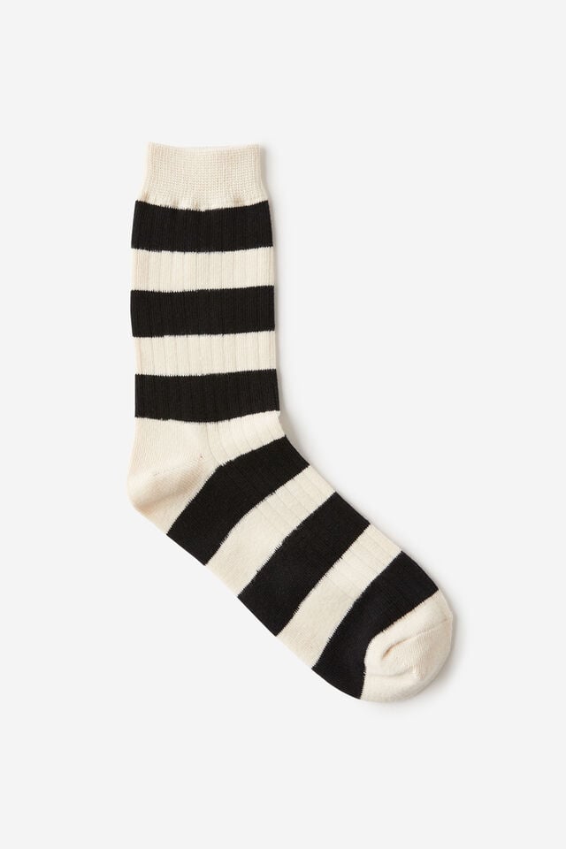 cotton on Fashion Sock bone/black big stripe