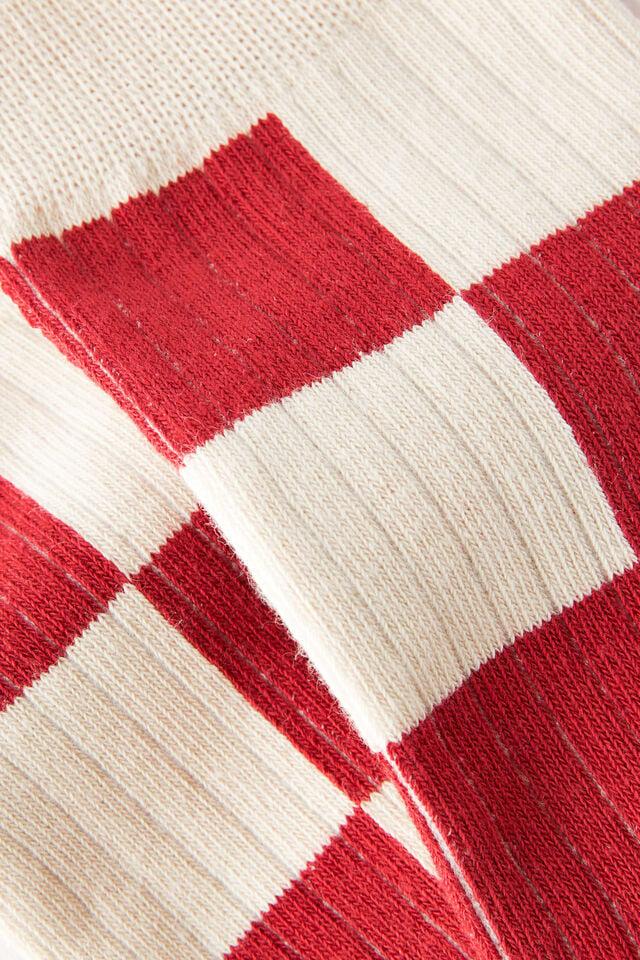 Cotton On Fashion Sock Bone/red Checker