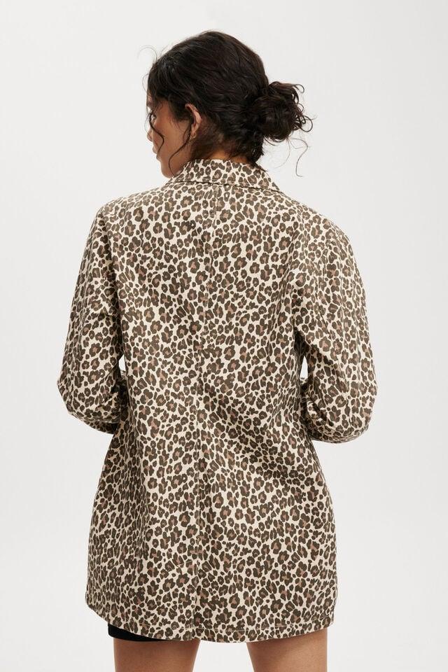 Cotton On Freddie Longline Jacket Leopard