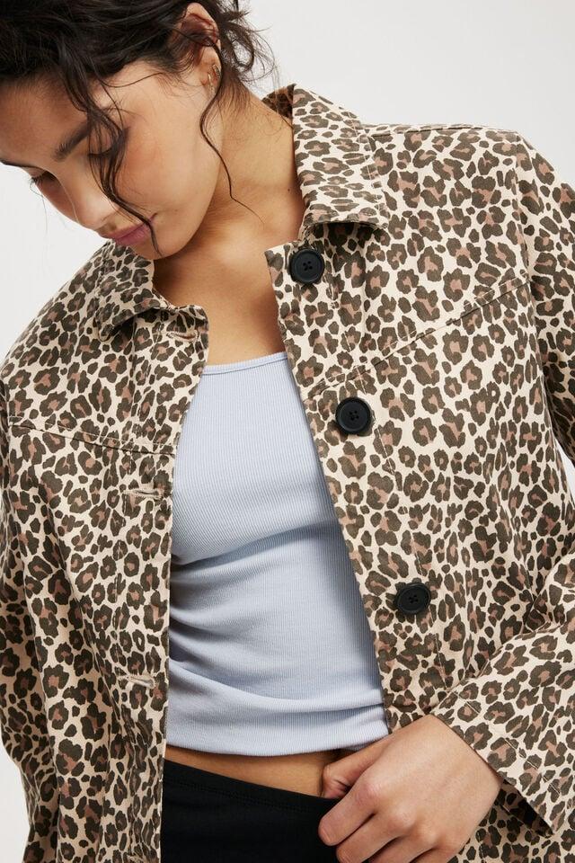 Cotton On Freddie Longline Jacket Leopard