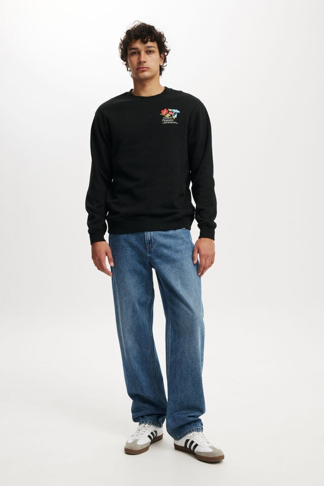 Cotton On Graphic Crew Fleece Black/modern