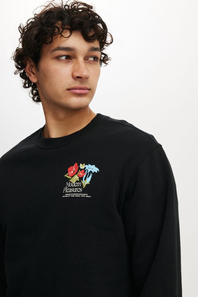 Cotton On Graphic Crew Fleece Black/modern
