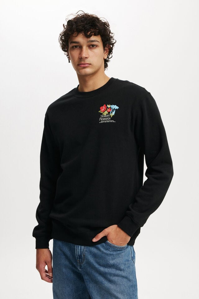 cotton on Graphic Crew Fleece black/modern