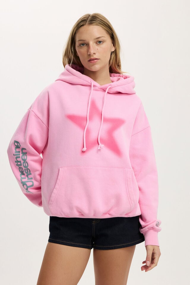 cotton on Graphic Fleece Hoodie 222 / lollipop pink