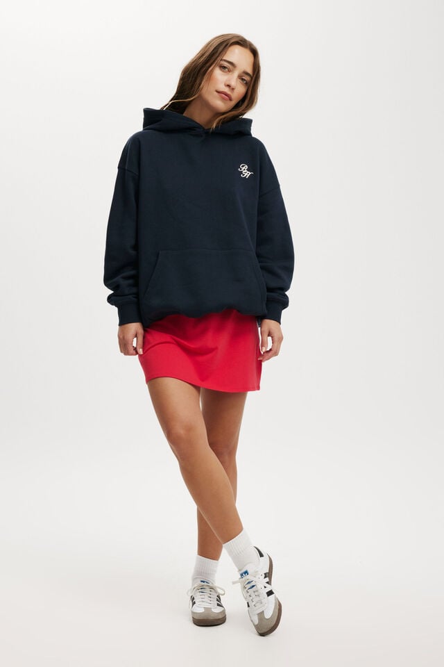 Cotton On Graphic Fleece Hoodie Bh Script / Ink Navy