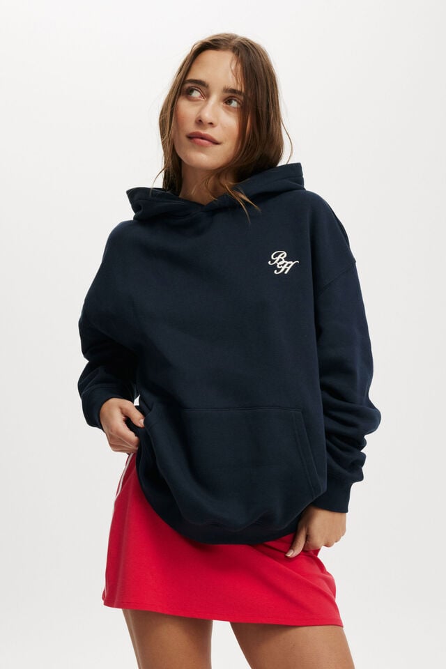 cotton on Graphic Fleece Hoodie bh script / ink navy