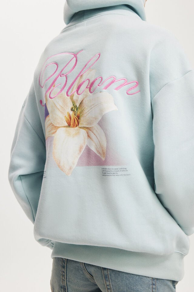 Cotton On Graphic Fleece Hoodie Bloom / Powder Green