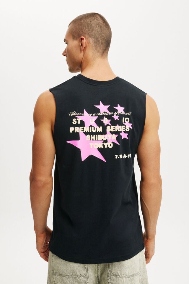 Cotton On Graphic Muscle Black/shibuya Series