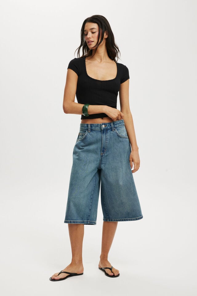 Cotton On Hailey Textured Short Sleeve Black