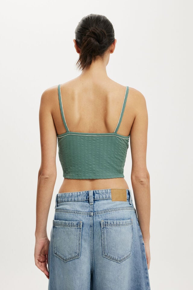 Cotton On Hailey V Neck Cami Cloudy Jade/contrast