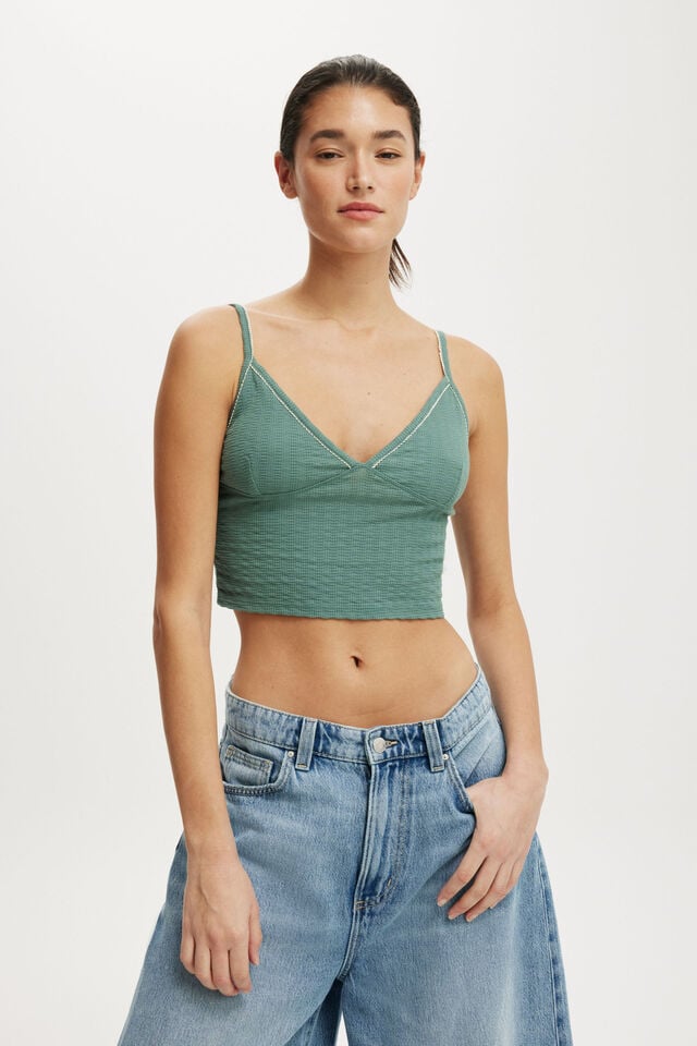 cotton on Hailey V Neck Cami cloudy jade/contrast