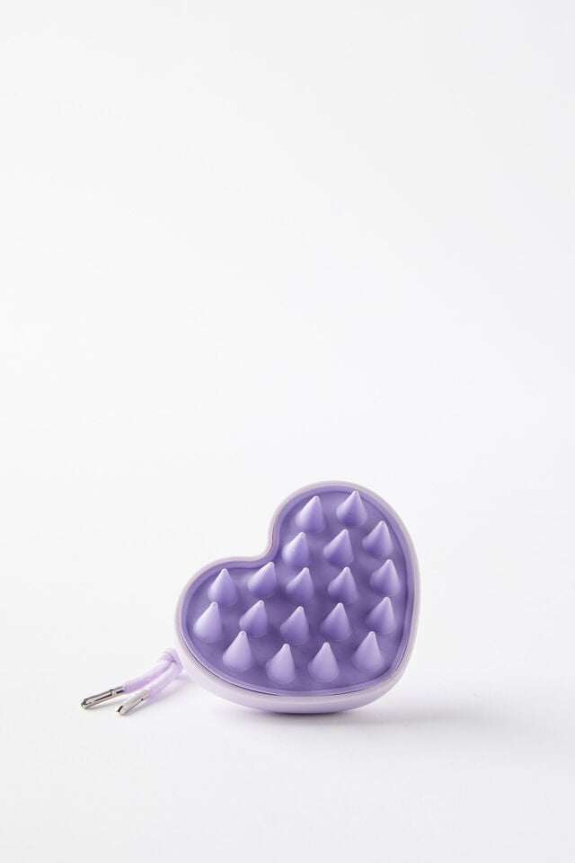 Cotton On Hair Revival Scalp Massager Heart Lilac
