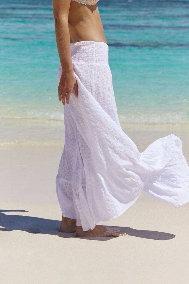 Cotton On Hanky Hem Beach Maxi Skirt White