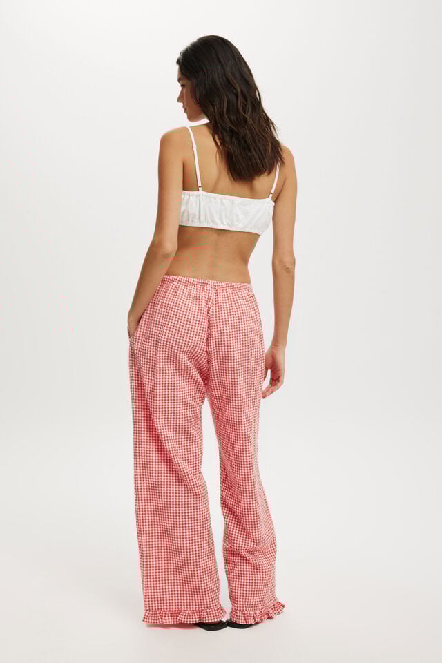 Cotton On Haven Frill Pant Nectarine Gingham