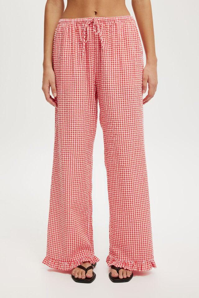 Cotton On Haven Frill Pant Nectarine Gingham