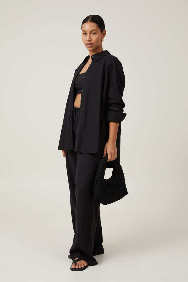 Cotton On Haven Long Sleeve Shirt Black