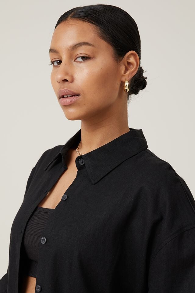 Cotton On Haven Long Sleeve Shirt Black