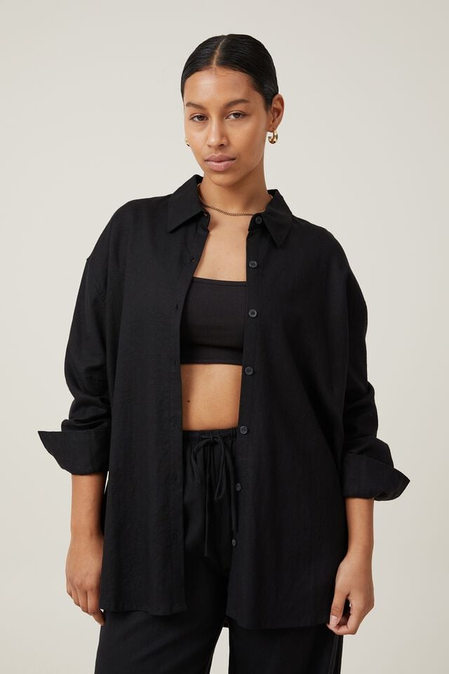 cotton on Haven Long Sleeve Shirt black